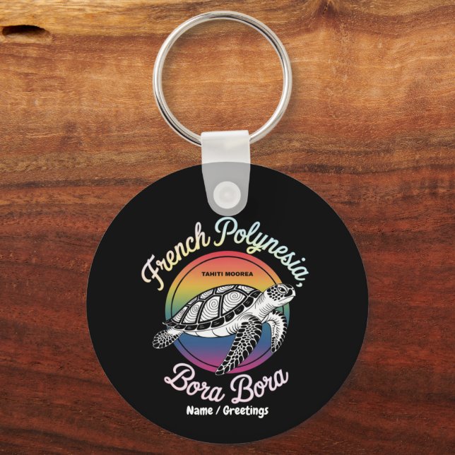 Llavero Polinesia Francesa Bora Bora Moorea Tahiti Turca (Anverso)