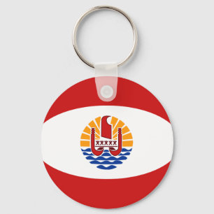 Llavero Polinesia Francesa Fisheye Flag Keychain