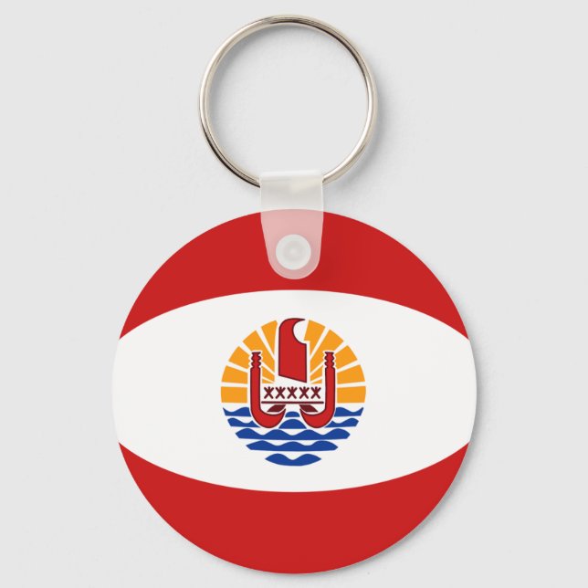 Llavero Polinesia Francesa Fisheye Flag Keychain (Anverso)