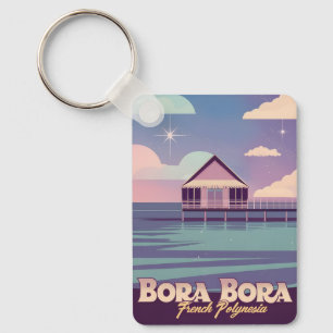 Llavero Polinesia Francesa Neon Bora Bora Viajes Retro 80