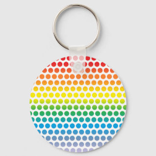 Llavero Polka arco iris con puntos blancos