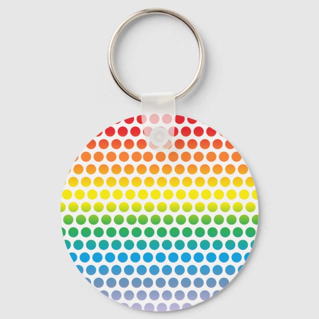 Llavero Polka arco iris con puntos blancos (Anverso)