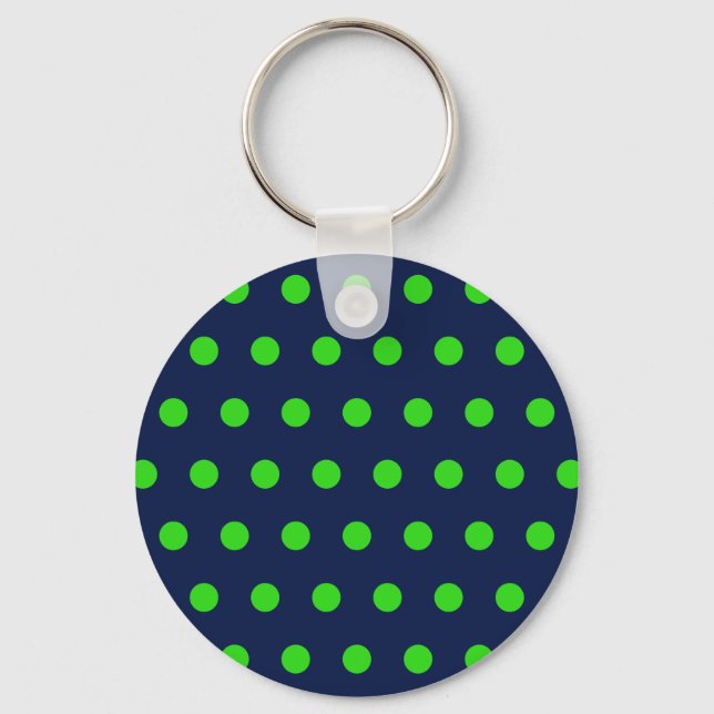Llavero Polka Dot Keychain (Azul marino y verde anime) (Anverso)