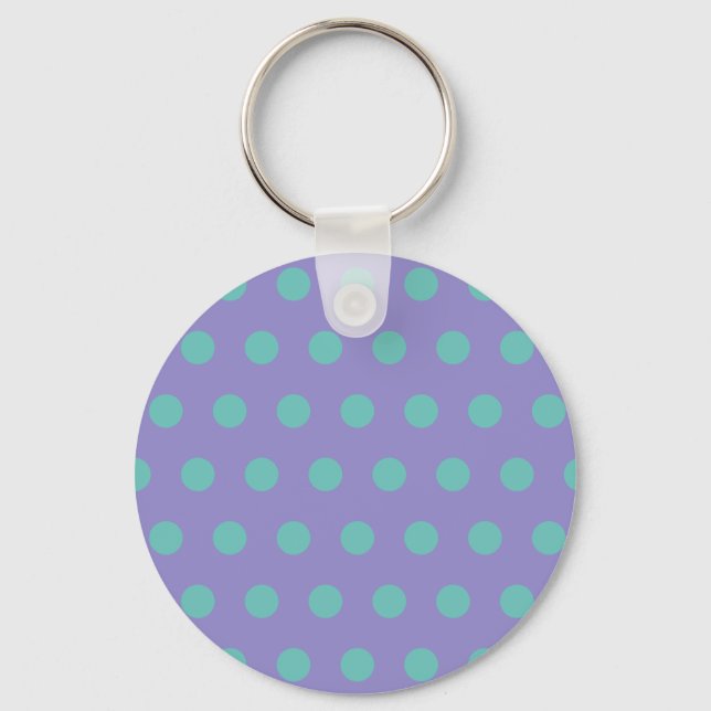 Llavero Polka Dot Keychain (Lavender y Aqua) (Anverso)