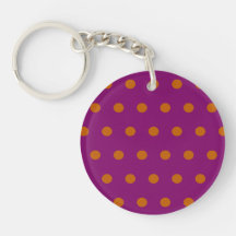 Polka Dot Keychain (Naranja de calabaza y magenta 