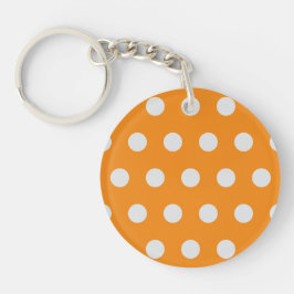 Llavero Polka Dot Keychain (Naranja y plata)