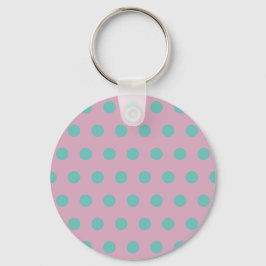 Llavero Polka Dot Keychain (Rosa y Aqua)