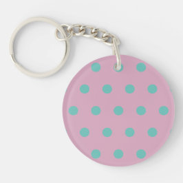 Llavero Polka Dot Keychain (Rosa y Aqua)