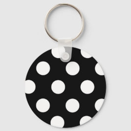 Llavero Polka Dot negro y blanco