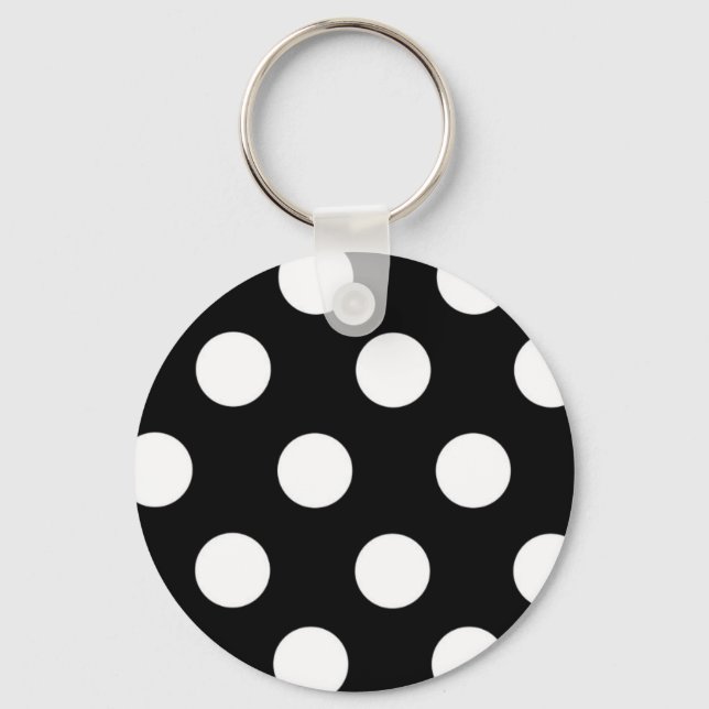 Llavero Polka Dot negro y blanco (Anverso)