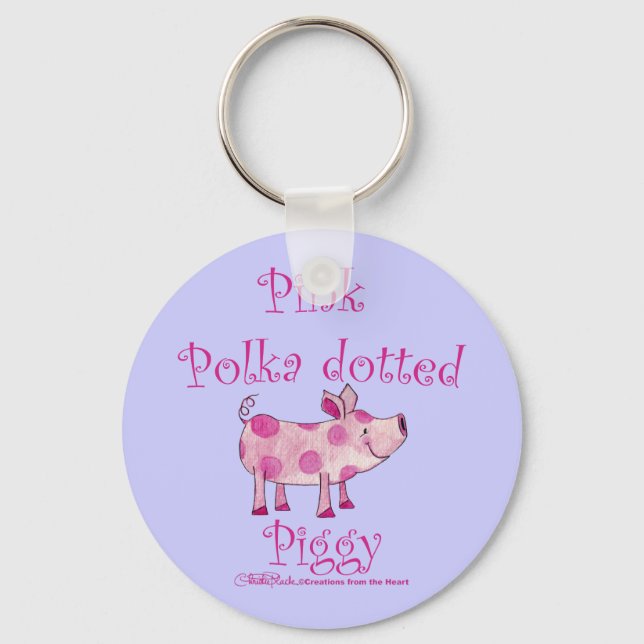Llavero Polka Rosa Doted Piggy (Anverso)