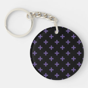 Llavero Polka ultravioleta cruza en negro