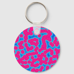 Llavero polkadots de intersección rosa y azul