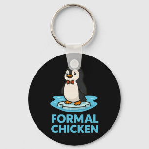 Llavero Pollito Formal Pingüino Divertido Sobre el Hielo C