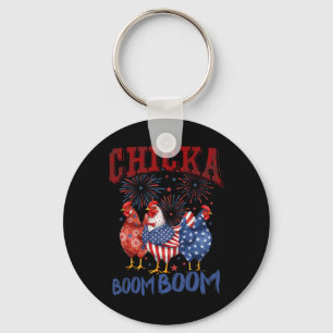 Llavero Pollo Boom Boom Divertido Patriótico Chicka 4 De J