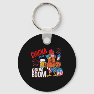 Llavero Pollo Boom Boom Retro América Chicka Cerveza 4 de