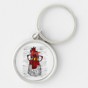 Llavero Pollo con cinta de venda y gafas lindo