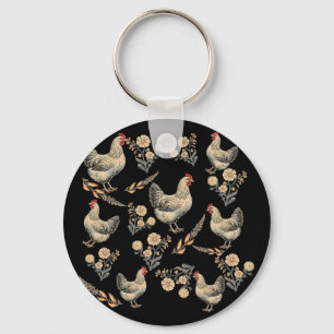 Llavero Pollo de flor silvestre amante del pollo floral li