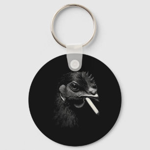 Llavero Pollo de granja con estilo de urna icónica fumando