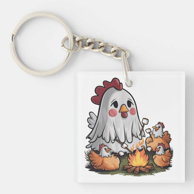 Llavero Pollo de Halloween #5 Arte Digital (Frente)