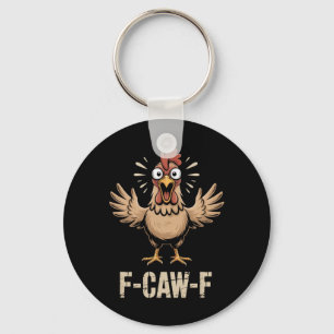 Llavero Pollo divertido gritando F-caw-f Humor de granja a