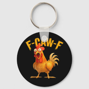 Llavero Pollo F-Caw-F Clásico Estilo Retro