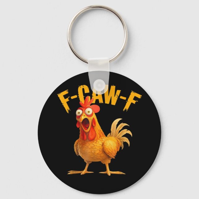 Llavero Pollo F-Caw-F Clásico Estilo Retro (Anverso)