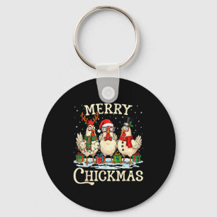 Llavero Pollo Navidad Sombrero Santa Feliz Chickmas Xmas F