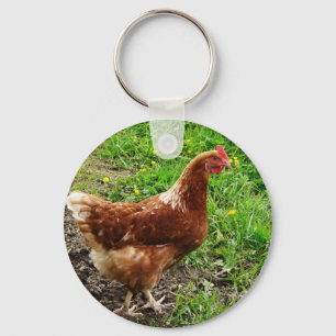 Llavero Pollo Rojo Pequeño - Capa de huevo de rango libre