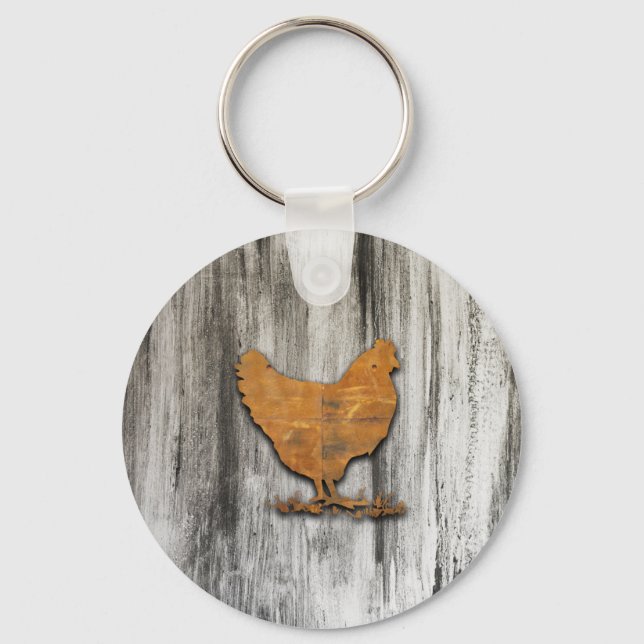 Llavero Pollo Rústico (Naranja) (Anverso)