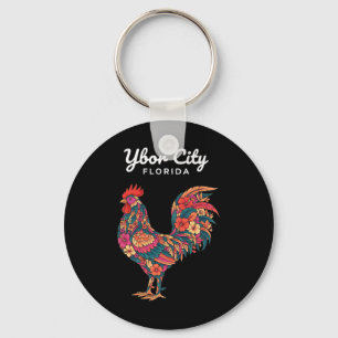Llavero Pollo Ybor City Gallo Tropical, Floral Florida