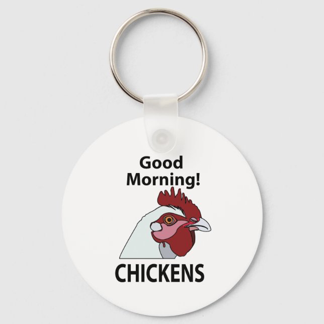 Llavero Pollos buenos días pollo gracioso (Anverso)