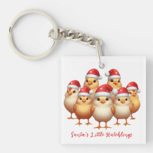 Llavero Pollos para Navidades bebés, pequeños hongos de Sa