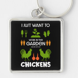 Llavero Pollos Y Jardinería