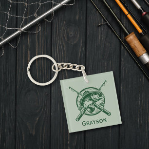 Llavero Polo y pescado verde personalizado