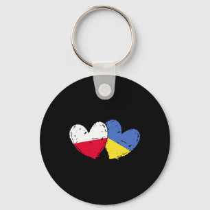 Llavero Polonia Ucrania Corazón Banderas Polaco Ucraniano 