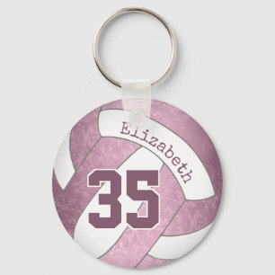Llavero polvoriento mauve rosa personalizado de voleibol f
