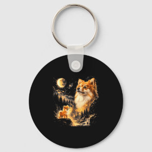 Llavero Pomerania aullando a la luna vintage 90s retro