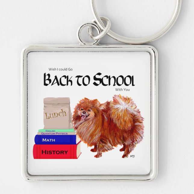 Llavero Pomerania De Vuelta a la Escuela (Frente)