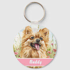 Llavero Pomeranian ID Tag – Add Name & Contact