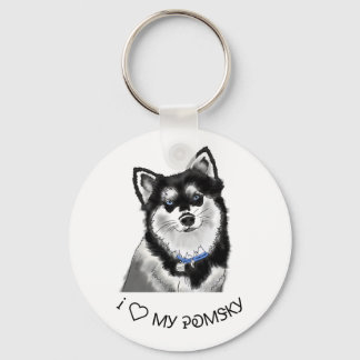 Llavero Pomsky Keyring