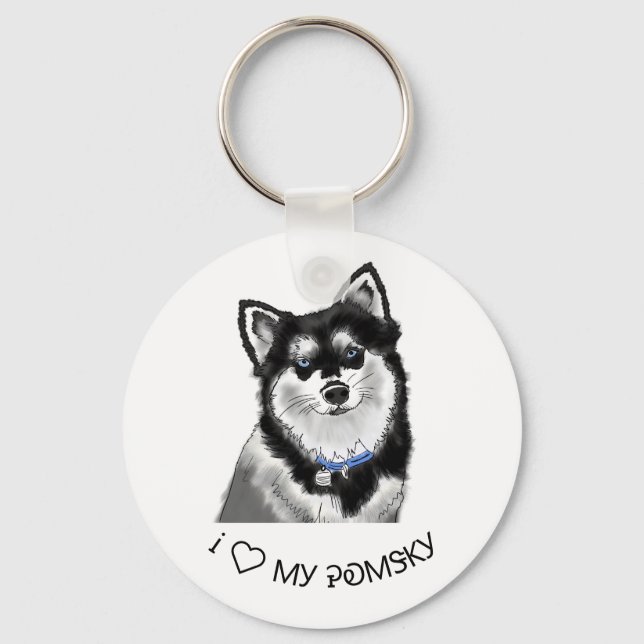 Llavero Pomsky Keyring (Anverso)