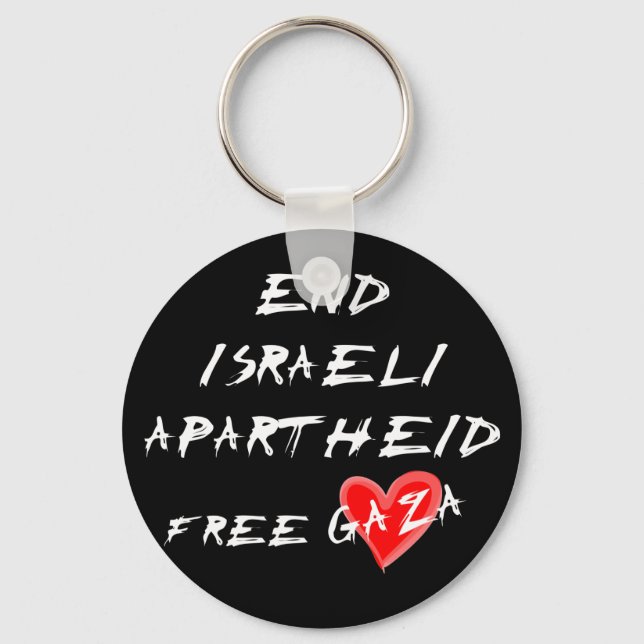 Llavero Poner fin al Apartheid israelí en Gaza (Anverso)