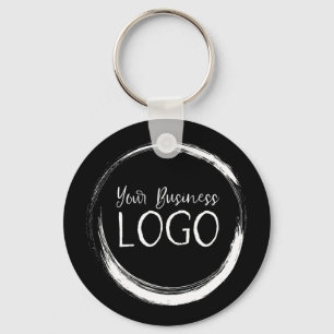 Llavero Poner mi logotipo en negro redondo