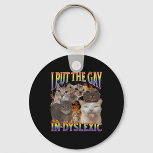 Llavero Pongo el gay en Dyslexic divertido meme de gato Bo