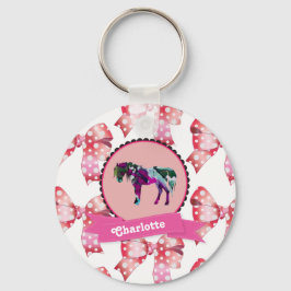 Llavero Ponía moderna rosa-pastel personalizada