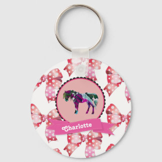 Llavero Ponía moderna rosa-pastel personalizada