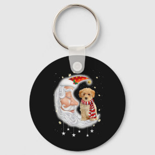 Llavero Poochon lindo con Navidades de Santa Hat