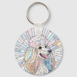 Llavero Poodle - arte en mosaico pastel