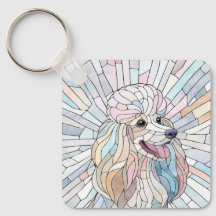 Poodle - arte en mosaico pastel